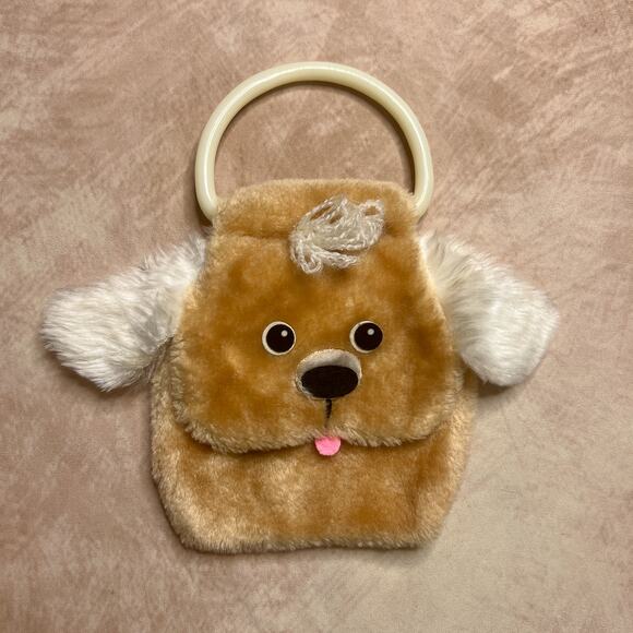 Vintage 80s Russ Berrie & Co Mini Puppy Dog Animal Clutch Bag Purse Kidcore - Picture 1 of 7